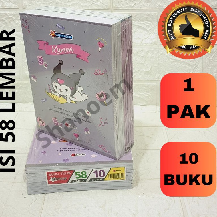 

Paket Terkini BUKU TULIS NEWSTAR 58 LEMBAR KARAKTER KARTUN KUROMI BUKU CATATAN 1pack 1 Buku