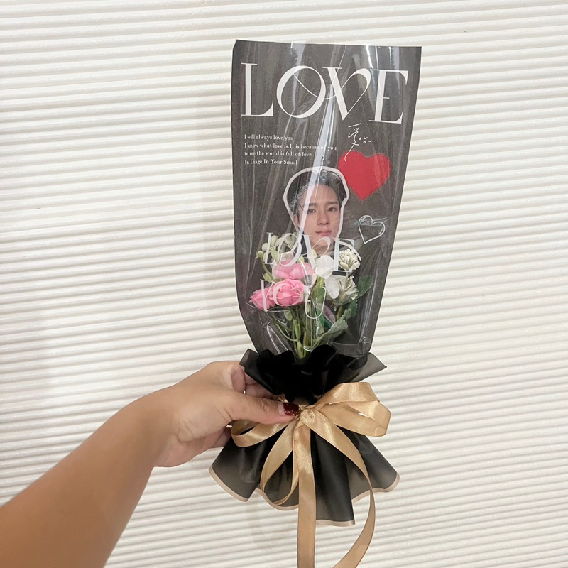 bucket buket single mini  kpop korean custom kostum request foto photo bunga cutting murah hemat