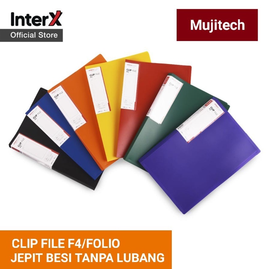 CLIP FILE MAP JEPIT BESI TANPA LUBANG F4 FOLIO PLASTIK TEBAL INTERX