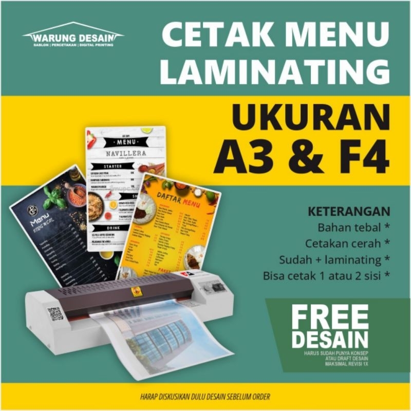 

Daftar Menu Laminating ukuran A4 & A3