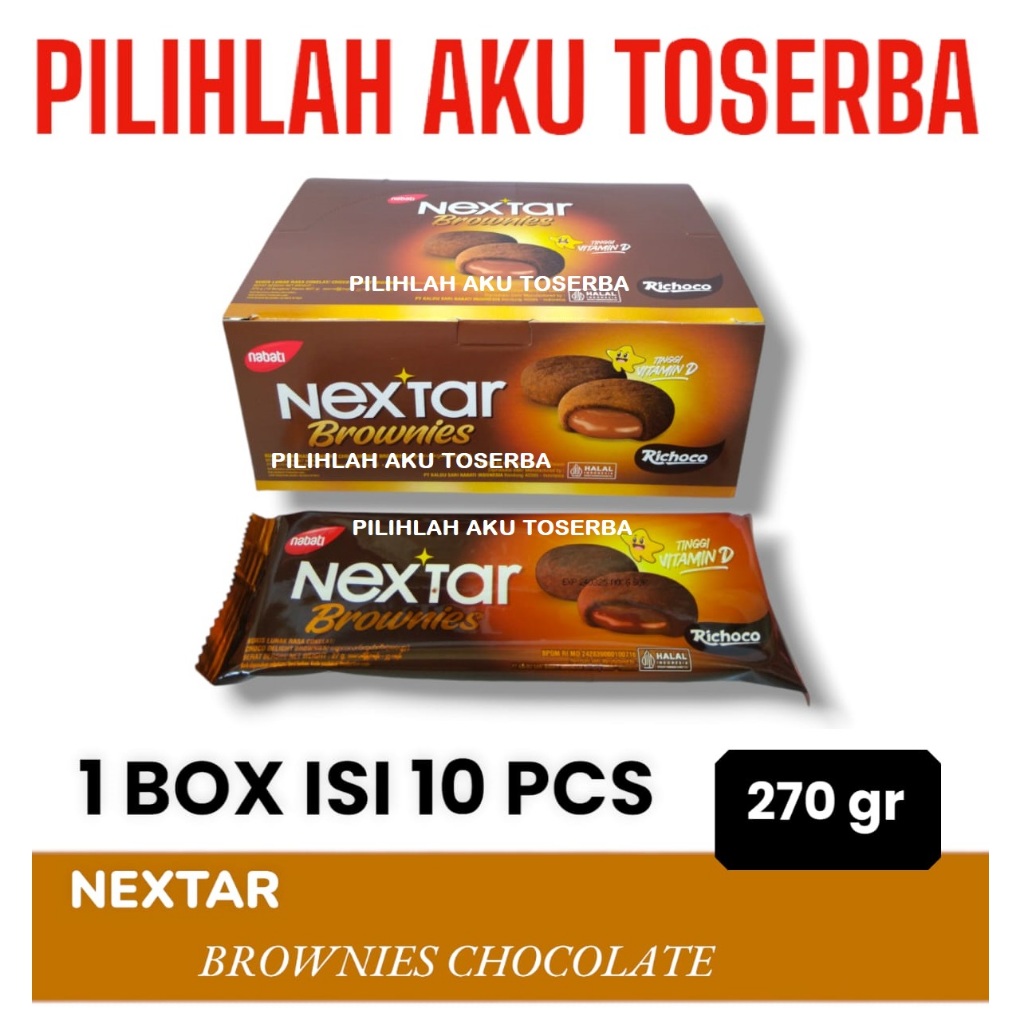 

Biskuit Nabati NEXTAR BROWNIES Chocolate - isi 10 sachet (HARGA 1 BOX)