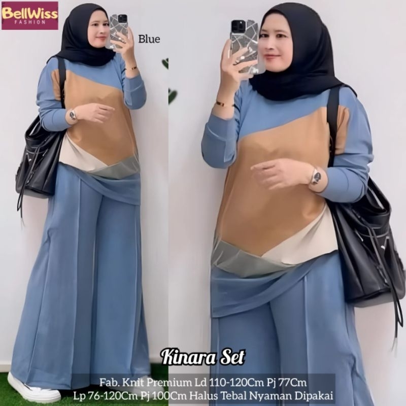 SETELAN BLOUSE WANITA JUMBO/KINARA/ONESET BLOUSE WANITA KNIT PREMIUM JUMBO LD 120 CM FIT XXL