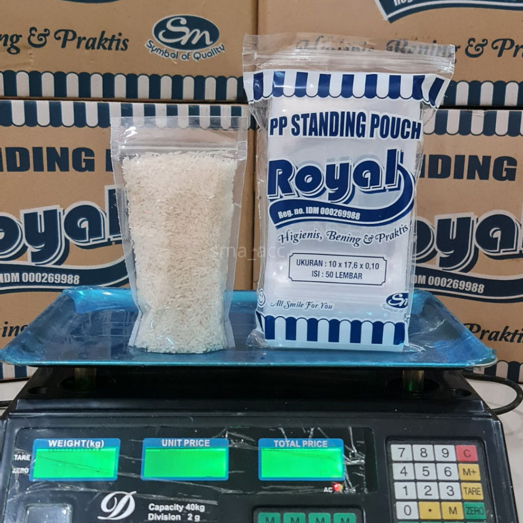 Standing Pouch Plastik Klip Royal Ukuran 10x17,6 (PCS) Plastik Klip Cemilan Plastik Zipplock