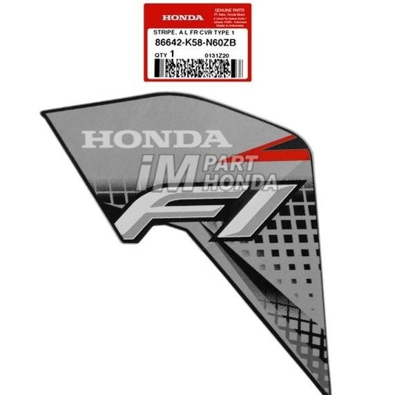 HGP 86642-K58-N60ZB Stiker Cover Depan Kiri Revo X Fi 2020 Hitam Dof