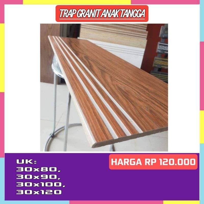 Trap Granit Anak Tangga motif kayu officewood brown