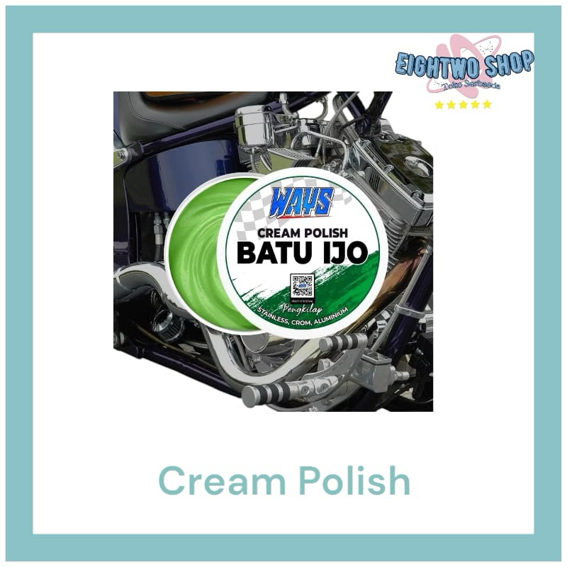 Batu IJO Batu Hijau cream poles Chromium Logam steel merek WAYS 80 Gram TERBAIK