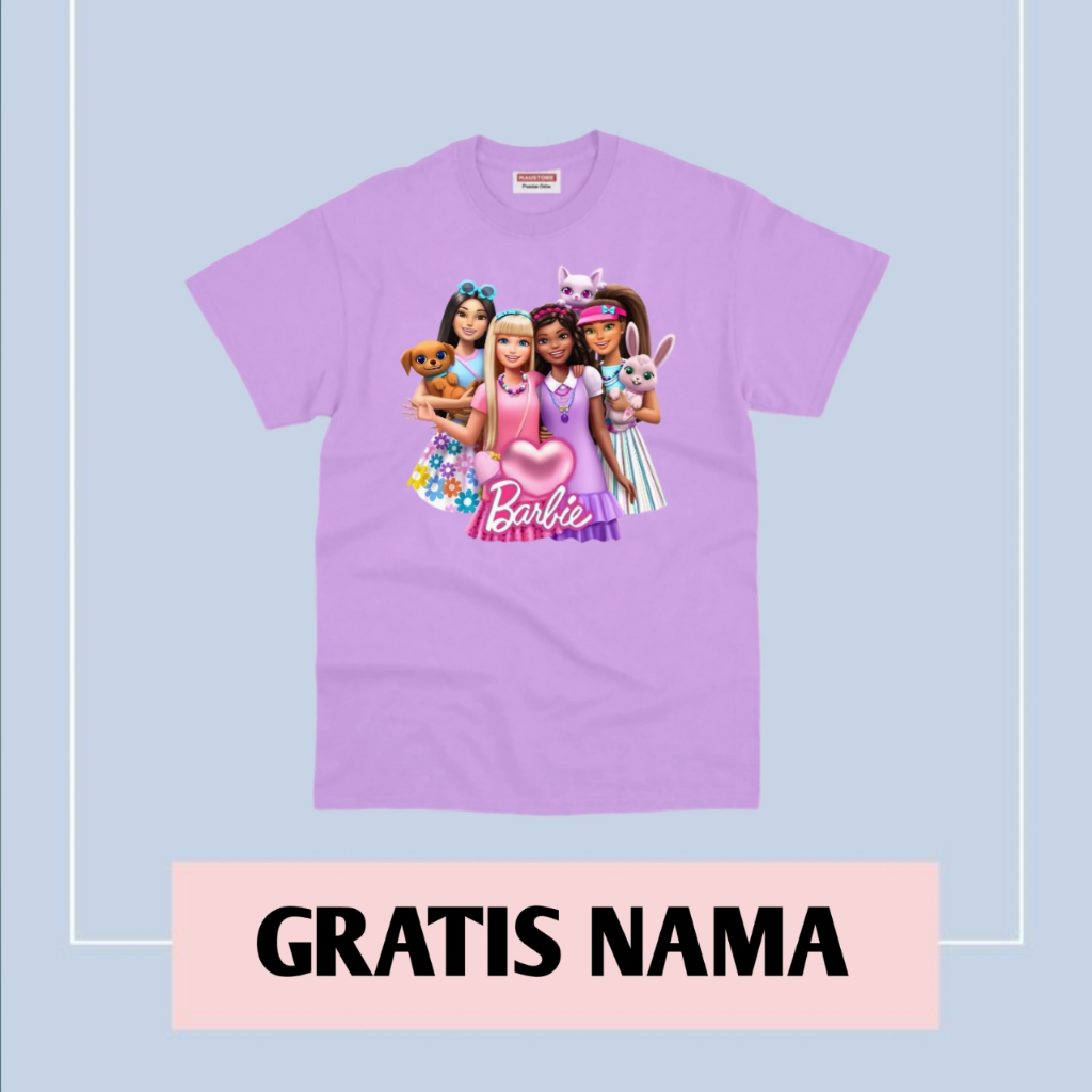 Baju Anak Kaos Anak Barbie Bahan Premium - Fashion Anak-anak, Model Terbaru