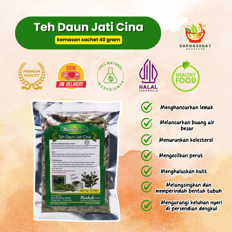 

Teh Daun Jati Cina / Teh Daun Jati Cina Hikmah/ Teh Diet / Teh Pelangsing /Teh Peluntur lemak ready makassar