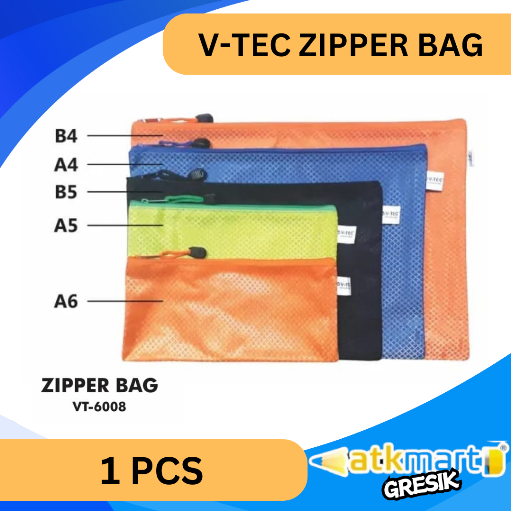 

V-TEC ZIPPER BAG ZIPPER POUCH TAS DOKUMEN VT-6008 A4 A5