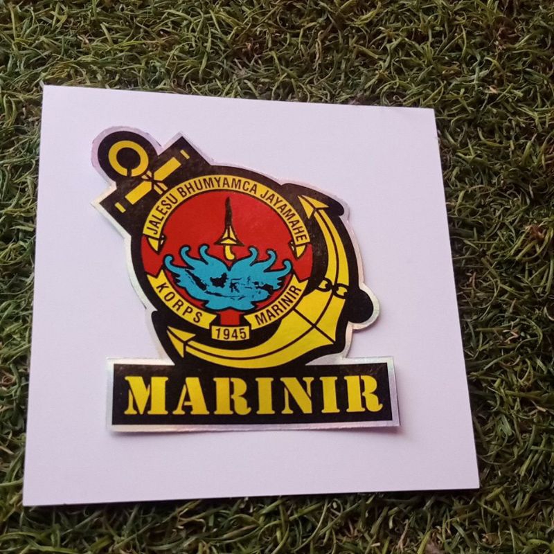 

stiker MARINIR jangkar /stiker hologram glossy/stiker unik