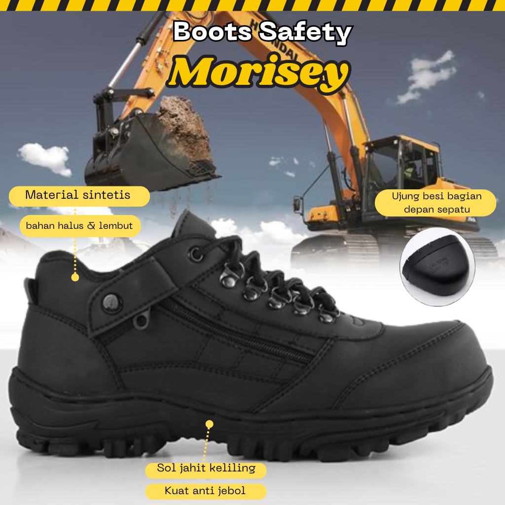 Sepatu Safety Pria Ujung Besi Kerja Lapangan, Sepatu Pria Safety Boots, Sepatu Septi, Sepatu Septi T