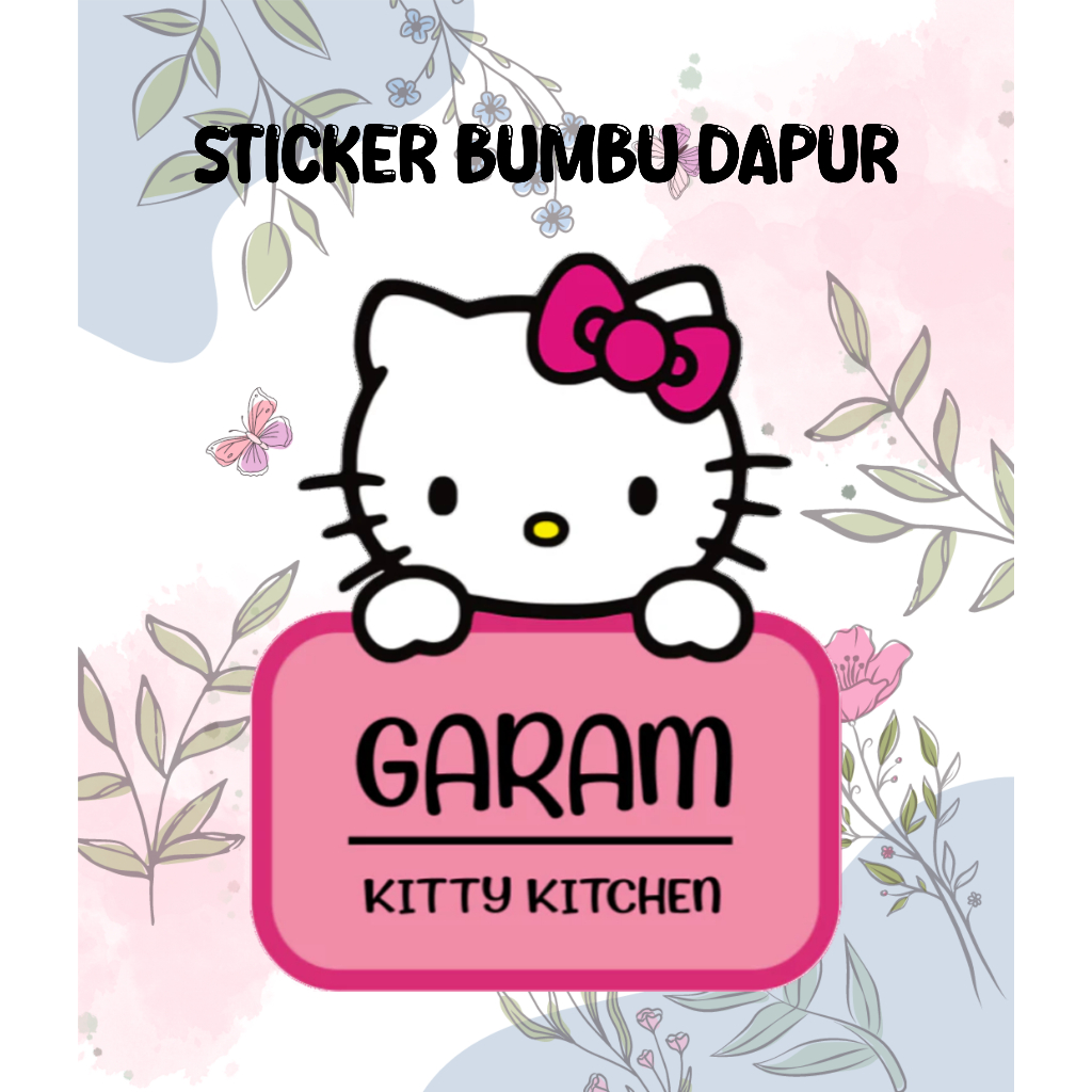 

Stiker Label Nama Bumbu Dapur Custom Hello Kitty Kerropi1 Pack