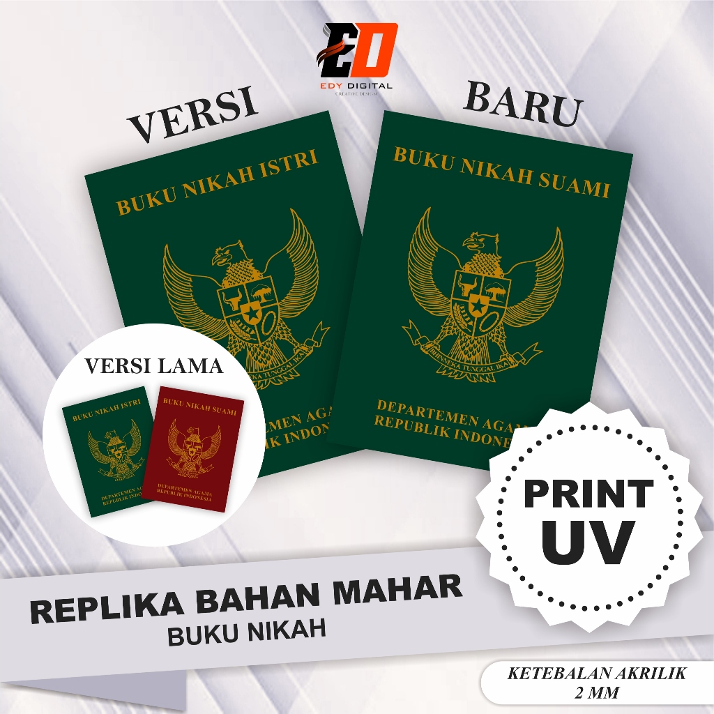 [Bahan Mahar] Replika Bukunikah Akrilik Print UV