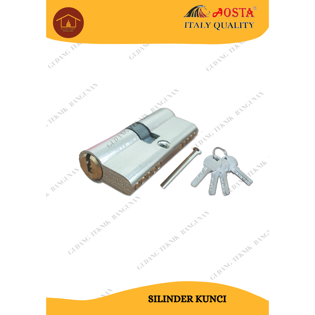 Silinder Kunci Pintu Rumah Tanggung (Medium) AOSTA Blister/  Silinder Anak Kunci Pintu Termurah