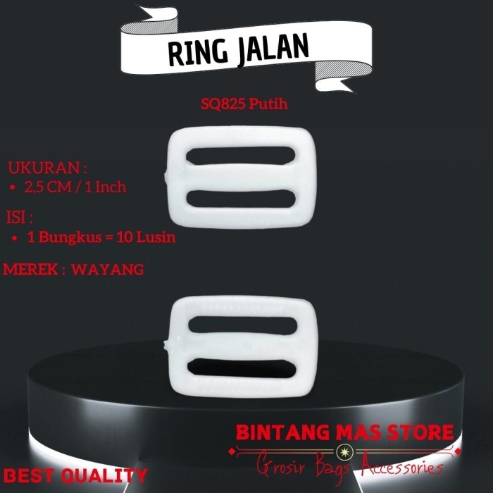 Ring Jalan Gesper Tas Putih