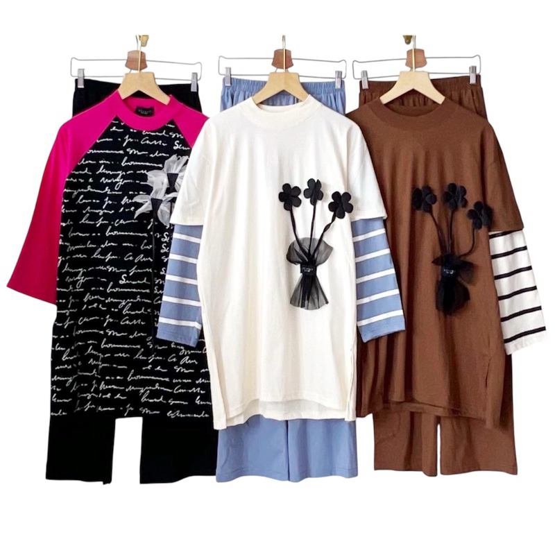 Setelan celana Kaos Oversize wanita sturdy premium best seller