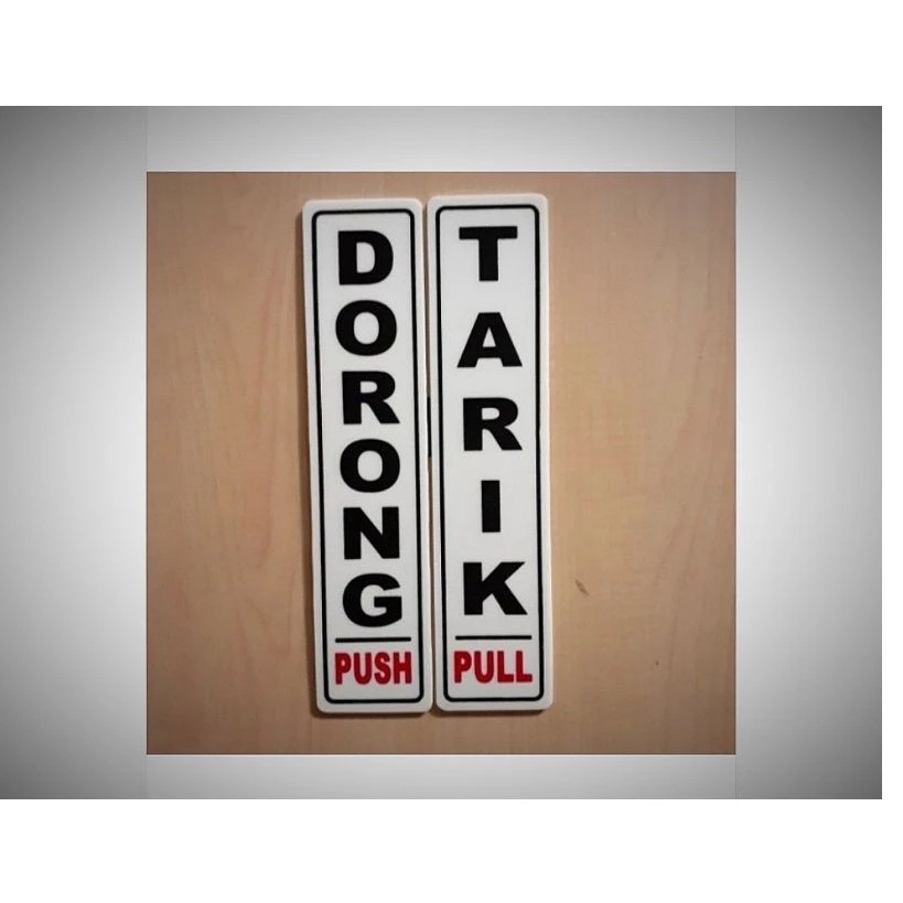 

Sign "Tarik & Dorong" Sign label Acrylic, Harga untuk Sepasang uv printing