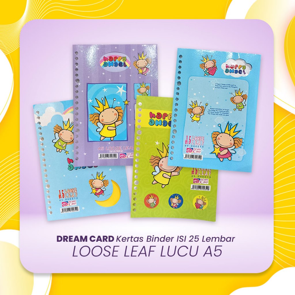 

Isi Binder Lucu A5 / Loose Leaf Excusive BAMBI isi 25 Lembar / Refill Binder Dream Card Happy Angel / Blue Moon