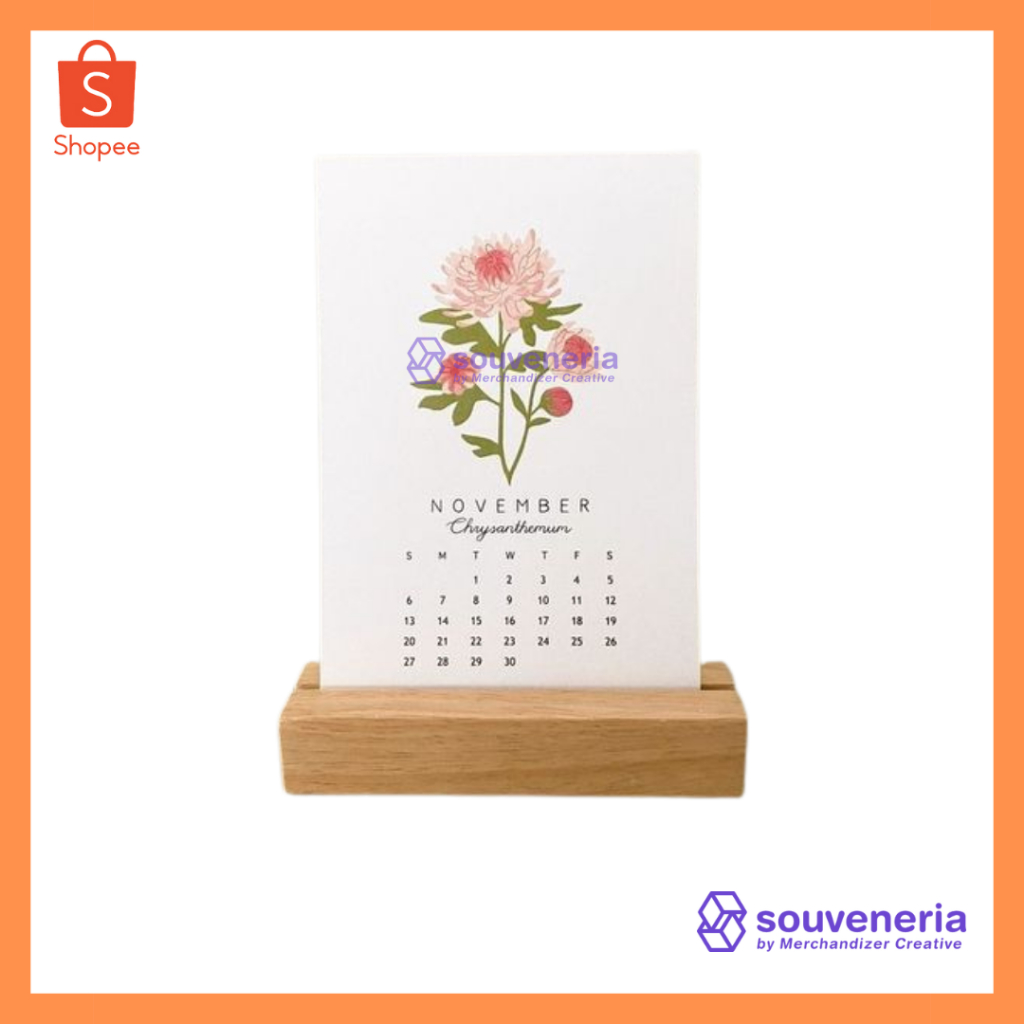 

Kalender Tatakan Kayu 2025 / Kalender Kayu Custom / Wood Table Desk Calendar Custom