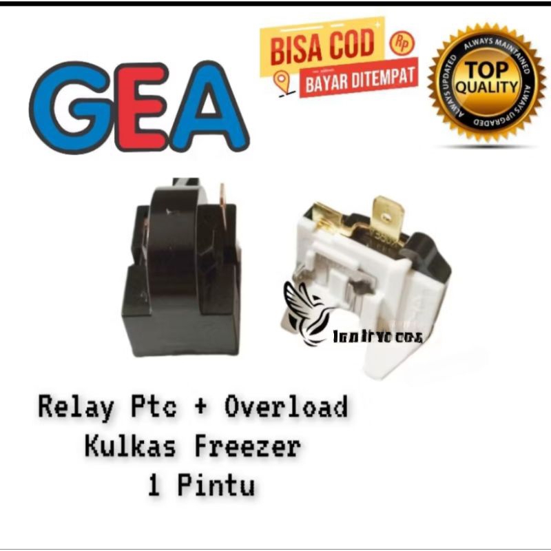 [ set relay ] PTC relay overvload freezer box Gea 1 pintu