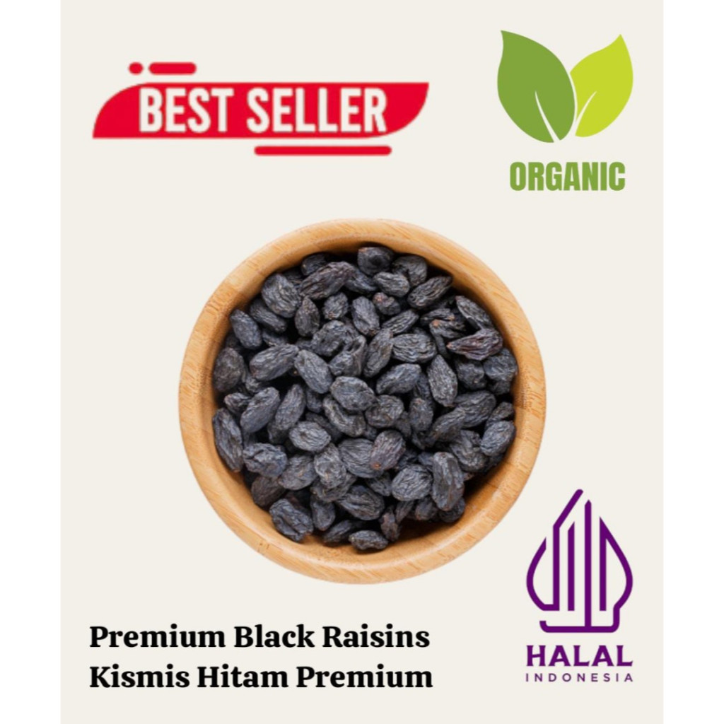 

Dark Raisin 100 gram Super Premium / Kismis Hitam Dried Black Raisins