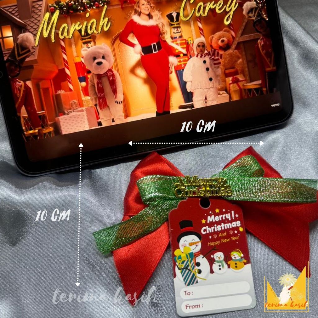 

PITA HAMPERS CHRISTMAS / NATAL ORNAMEN 10x10cm TERIMAKASIH 圣诞节丝带