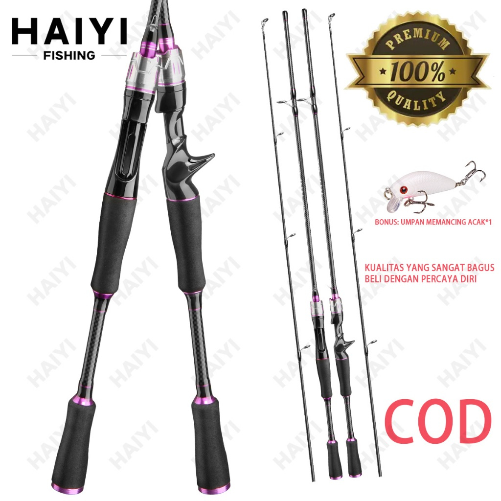 HAIYI FISHING Joran Pancing Spinning/Casting 1.65m/1.8m/2.1m M/ML Joran Joran Pancing Carbon Sutet  