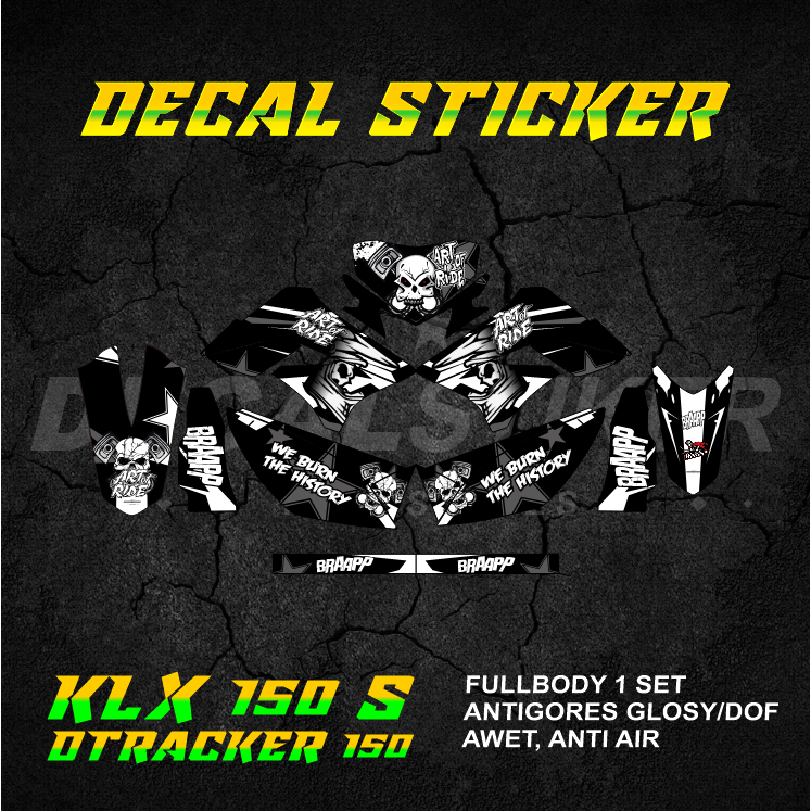 DECAL STIKER KLX DTX 150 (001) DEKAL STICKER KLX S L DTRACKER LAMA OLD FULLBODY 2009 2010 2011 2012 