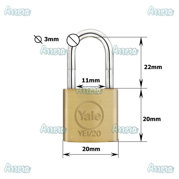 GEMBOK PADLOCK YALE YE1 20 122 Brass Padlock Essential Series