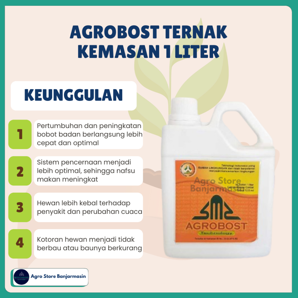 Agrobost Ternak kemasan 1 Liter Probiotik Perawatan Hewan