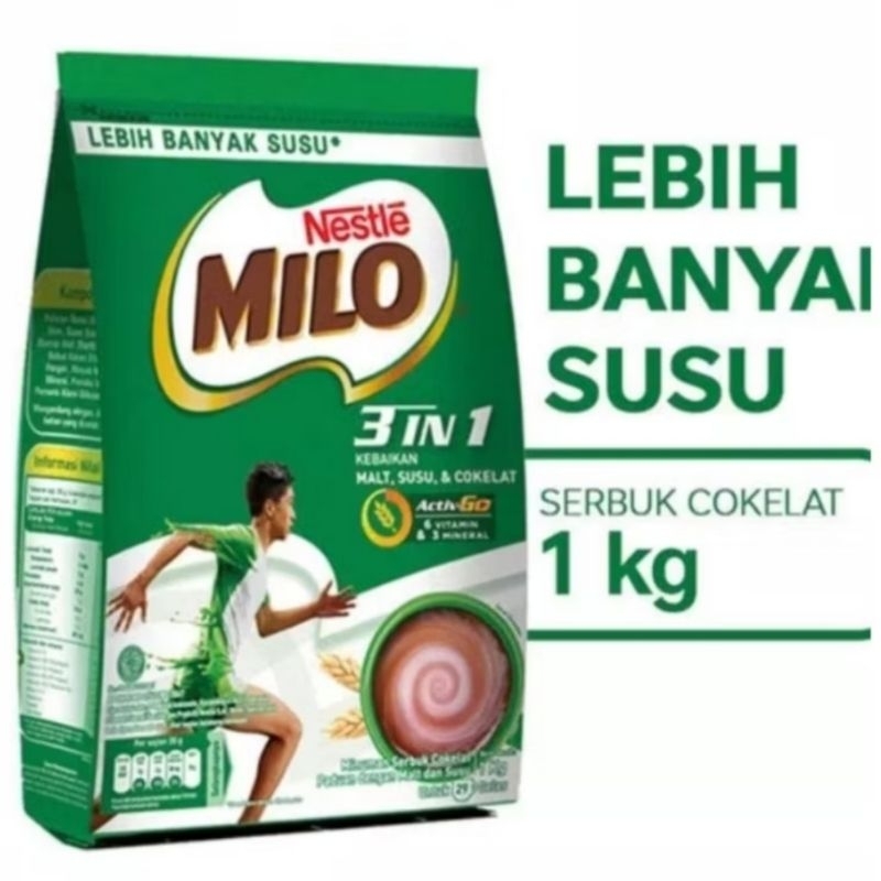 

milo 3 in 1 1kg 1000gram 990 gram milo activ go jumbo pack