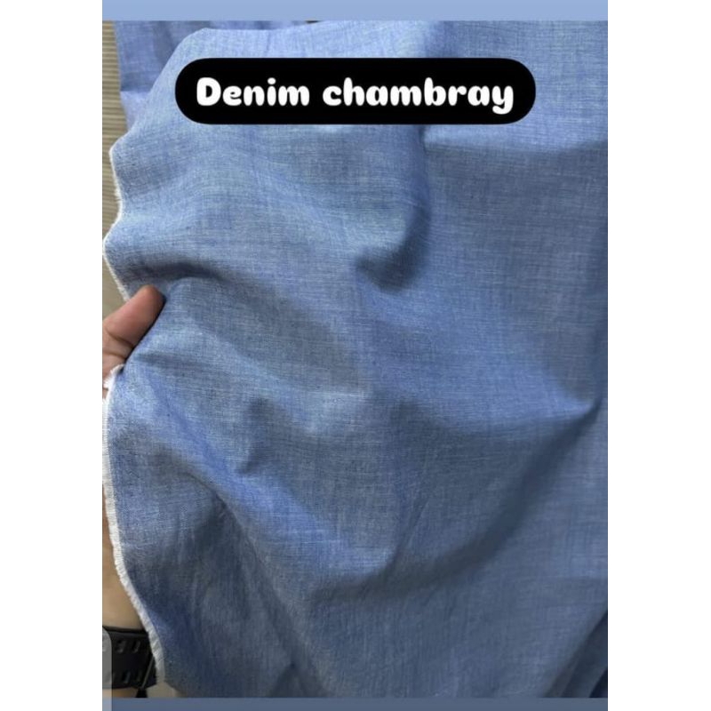 Bahan Kemeja Denim Chambray Kain Denim Meteran