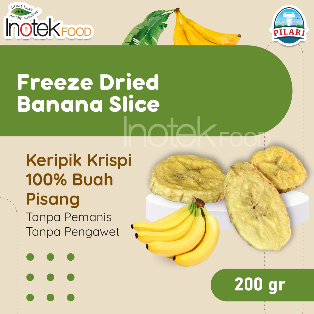 

FREEZE DRIED BANANA SLICE @200GR - BUAH PISANG IRIS ASLI
