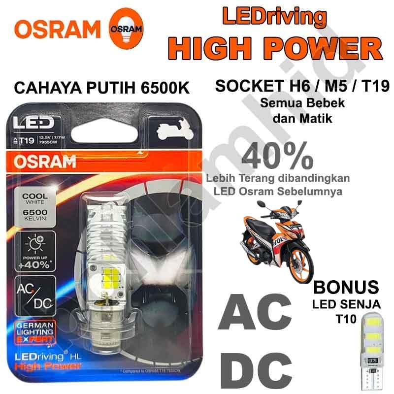 Lampu Motor LED OSRAM BLADE 110 (putih) Bohlam H6 M5 T19 AC DC