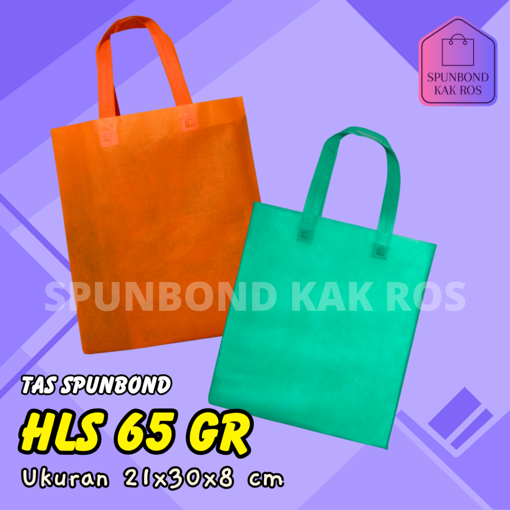 

TAS SPUNBOND HANDLE LIPAT SAMPING (HLS) 21X30X8 CM 65GR POLOS UNTUK TAS SOUVENIR, SYUKURAN, MENGENANG, PROMOSI, BANSOS,DLL