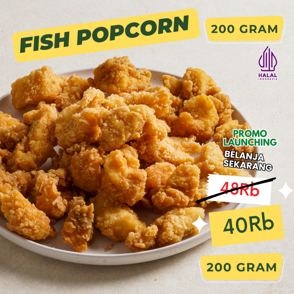 

Fish Popcorn (Ikan Kakap Goreng Tepung) Homemade Warisan Ibu 200Gram Halal No Pengawet