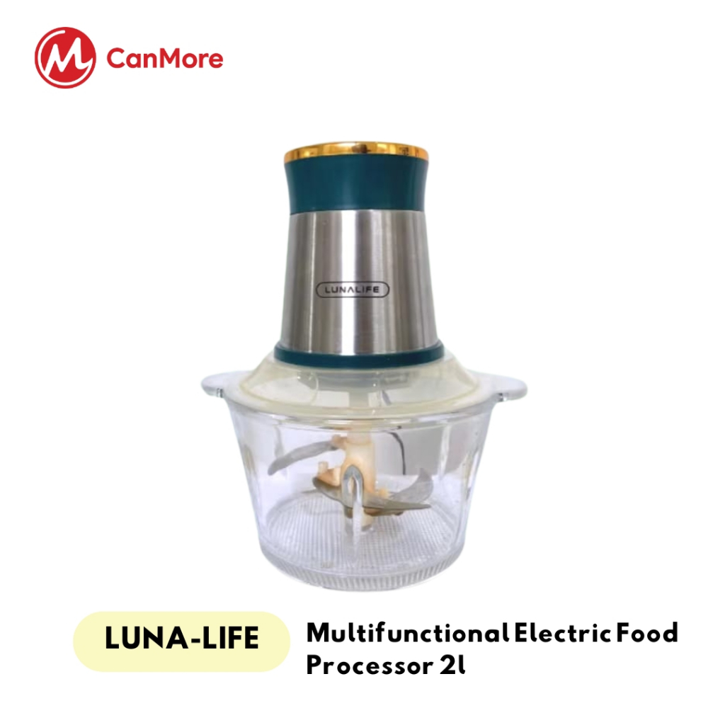 Luna  Life FP02B Food Chopper Kaca 2L / SNI Food Processor Multifungsi Penggiling Daging Buah dan sa