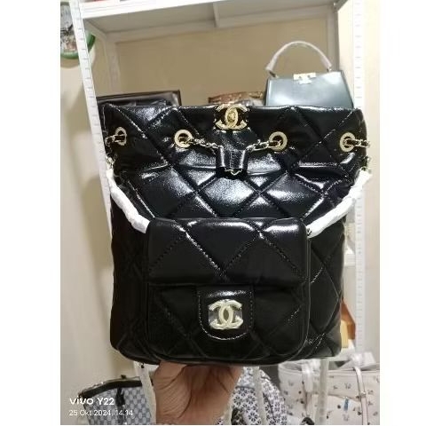 Kulas, lambskin, chanel ransel serut mini