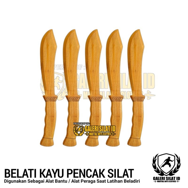 Belati Kayu Pencak Silat - Belati Silat - Kripen Latihan Silat - Alat Peraga Beladiri