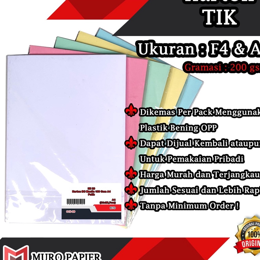 

KF7 PER PAK ISI 2 Karton TIK 2 Gsm F4 A4 by Muro Papier