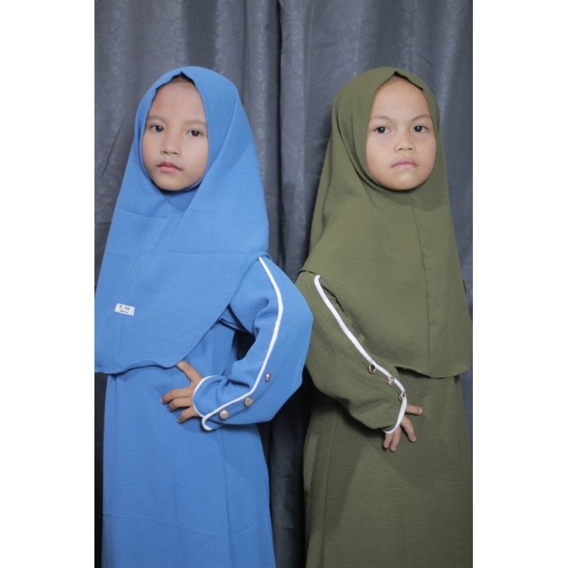 Abaya Basic Arumi dress anak gamis anak terbaru kekinian free kerudung