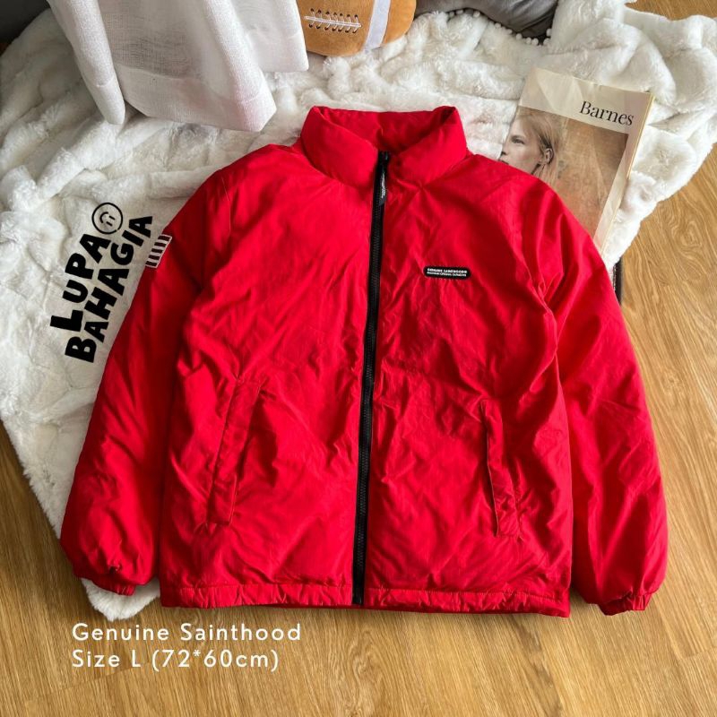 GENUINE SAINTHOOD Merah Gelembung Puffer Winter Jaket size L • 100% Original