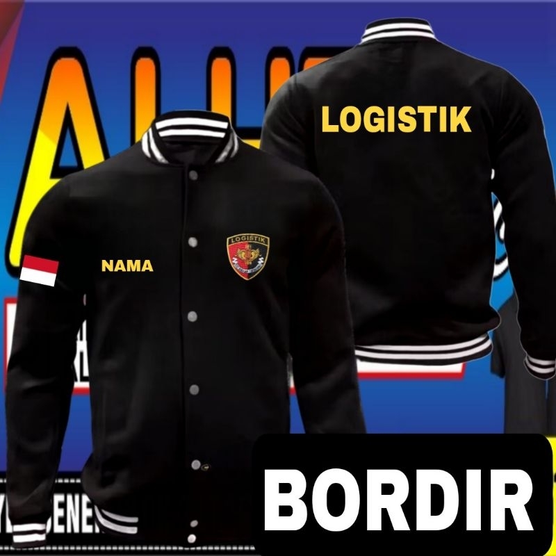 Jaket bordir logistik polri Jaket logistik polri Jaket varsity logistik polri Jaket baseball logisti
