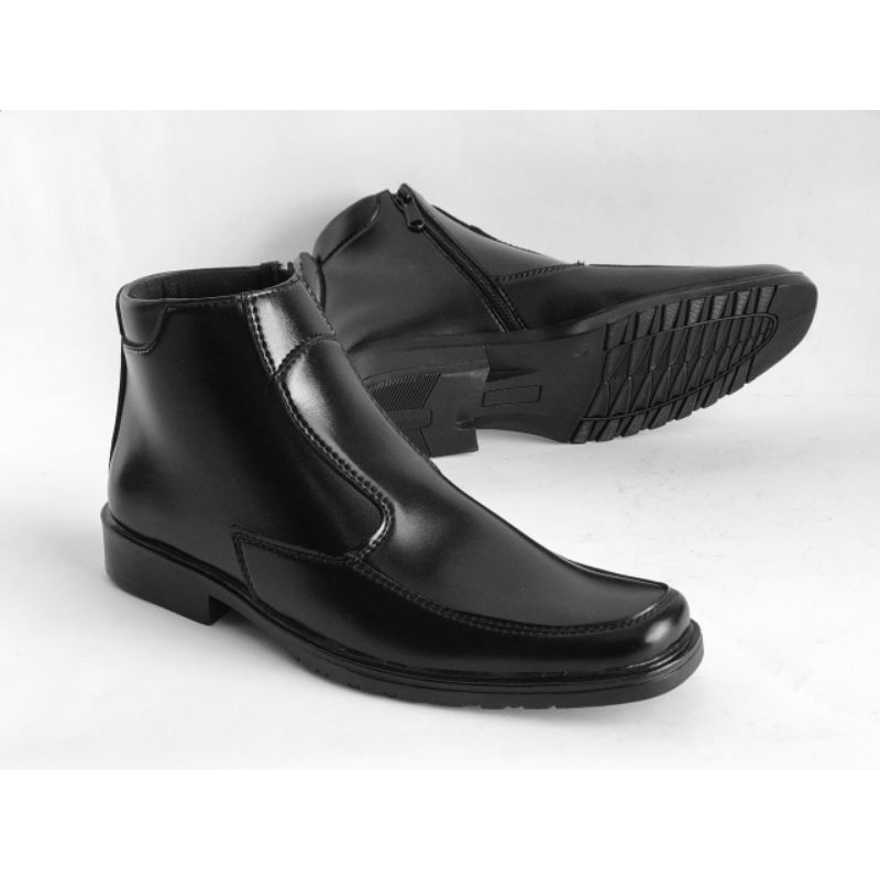Sepatu Pantofel Pria Hitam Formal Original Boot Resleting