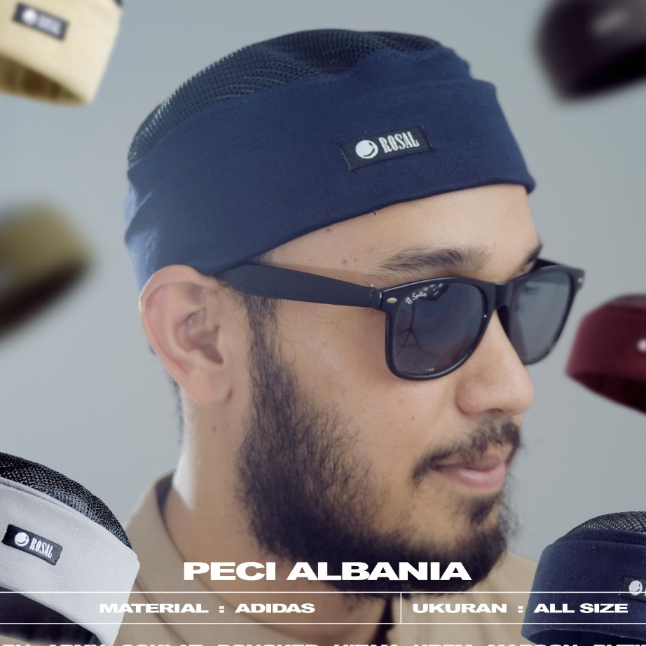SPECIAL PECI ALBANIA KEREN MURAH ROSAL ORIGINAL PREMIUM  SONGKOK MUSLIM PAKISTAN  PECI HITAM MODEL T