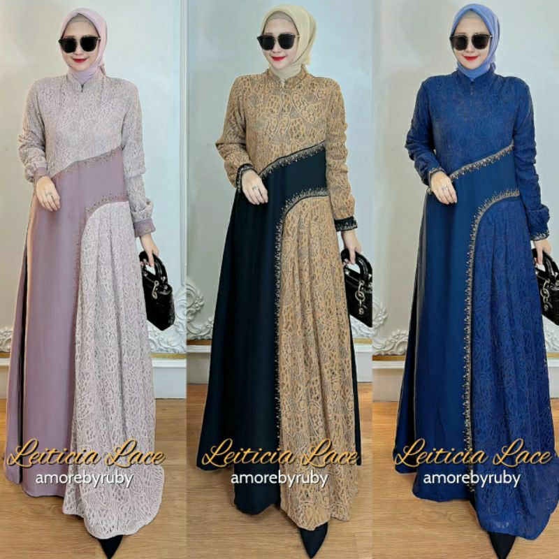 gamis brokat leiticia Lace dress brokat premium