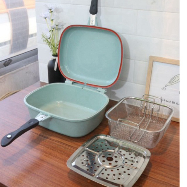 Double Pan Vienta Multifunction Baru Penggorengan Keramik
