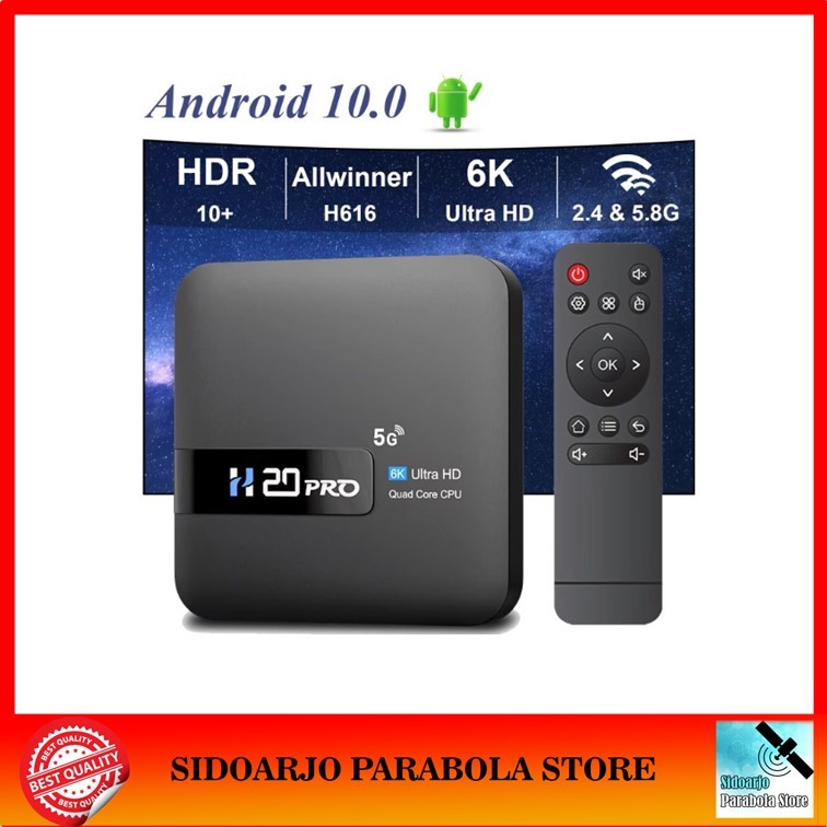 Set Top Box Smart TV Android Box Digital H20Pro H20 Pro 4K UHD Resolution Wifi USB HDMI AV Output RA