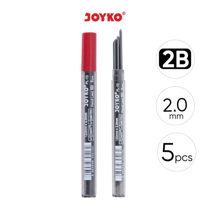 

[1 Pcs] Pencil Lead Joyko PL-10 2.0mm / Isi Refill / Isi Ulang Mekanik Pensil 2B 2.0mm Joyko PL-10