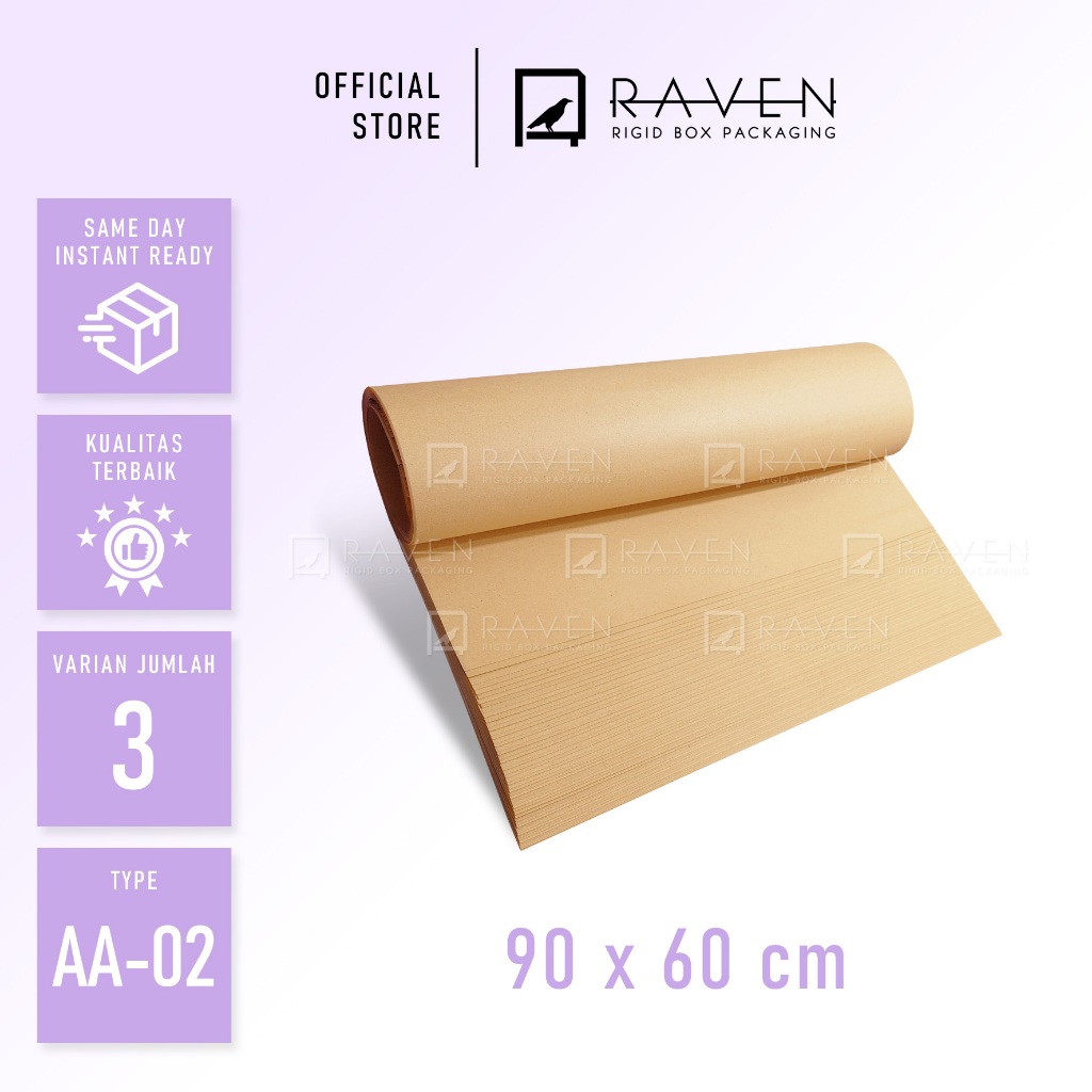 

Type AA-02 : Kertas pembungkus / Pelapis / Kraft paper / Craft / 80 gsm / Kertas coklat / Daur ulang / Kertas cacah / Bubble wrap / Paper hexa wrap / Wrapping / Flower bouquet / Samson / Roll / Bungkus / Kertas pola / Baju / Clothing / Doorslag / Kado